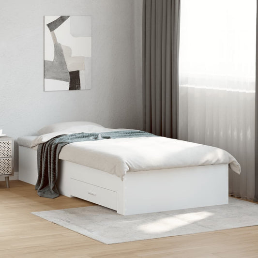 Bed Frame with Drawers without Mattress White 90x200 cm