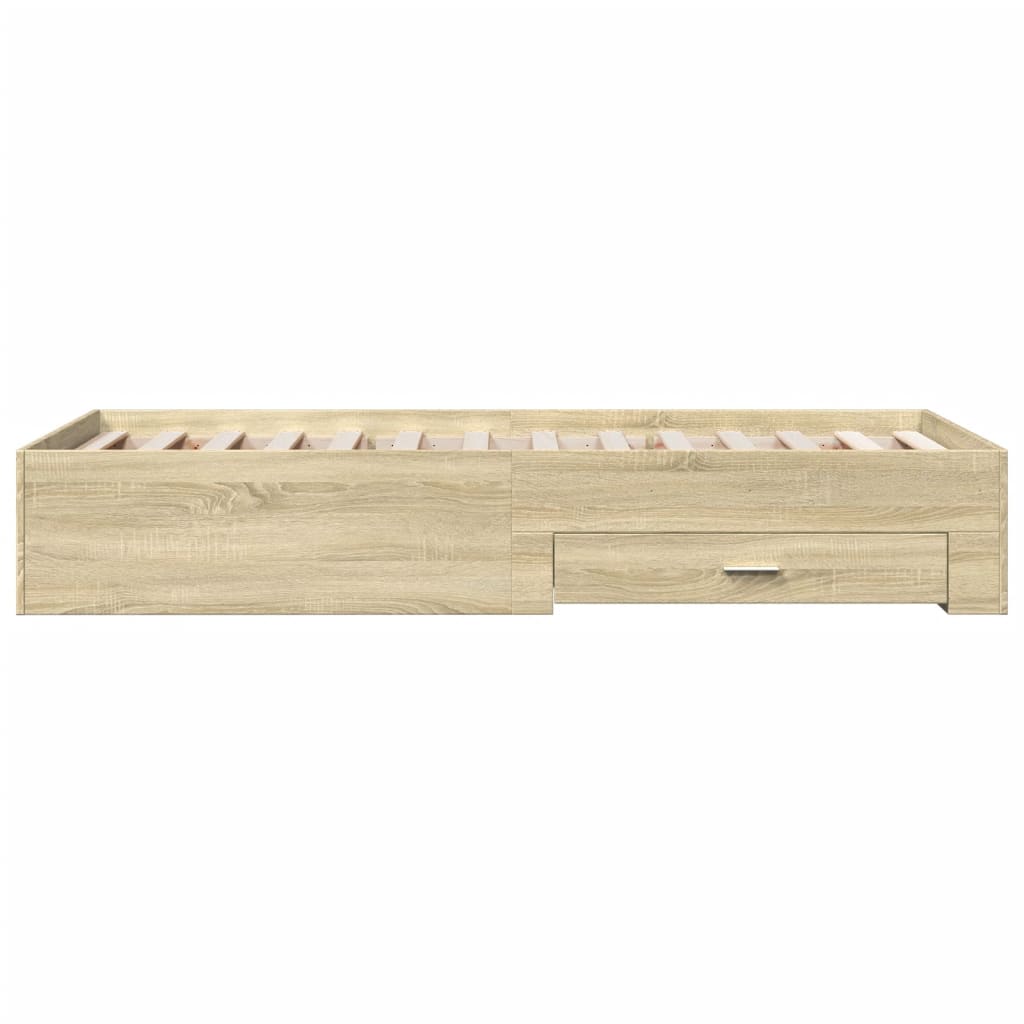 Bed Frame | Sonoma Oak | Engineered Wood, Plywood | 90x200 cm | Bed Frame