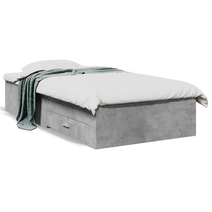 Bed Frame | Concrete Grey | Engineered Wood | 90 x 200 cm | Bed Frame
