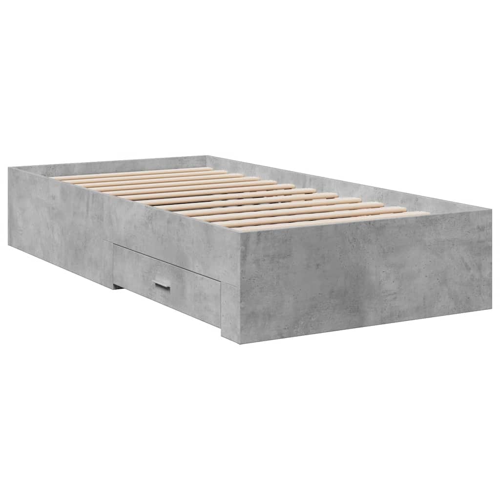 Bed Frame | Concrete Grey | Engineered Wood | 90 x 200 cm | Bed Frame