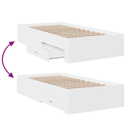 Bed Frame | White | Engineered wood | Single | Bed Frame | Rectangular