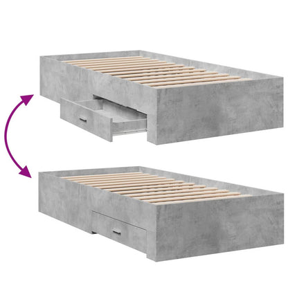 Bed Frame | Concrete Grey | Engineered wood, Plywood | Small Single
