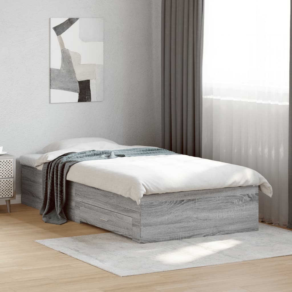 Bed Frame | Grey Sonoma | Engineered wood | Small Single | Bed Frame