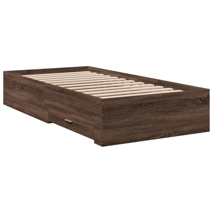 Bed Frame | Brown Oak | Engineered Wood, Plywood | Small Single