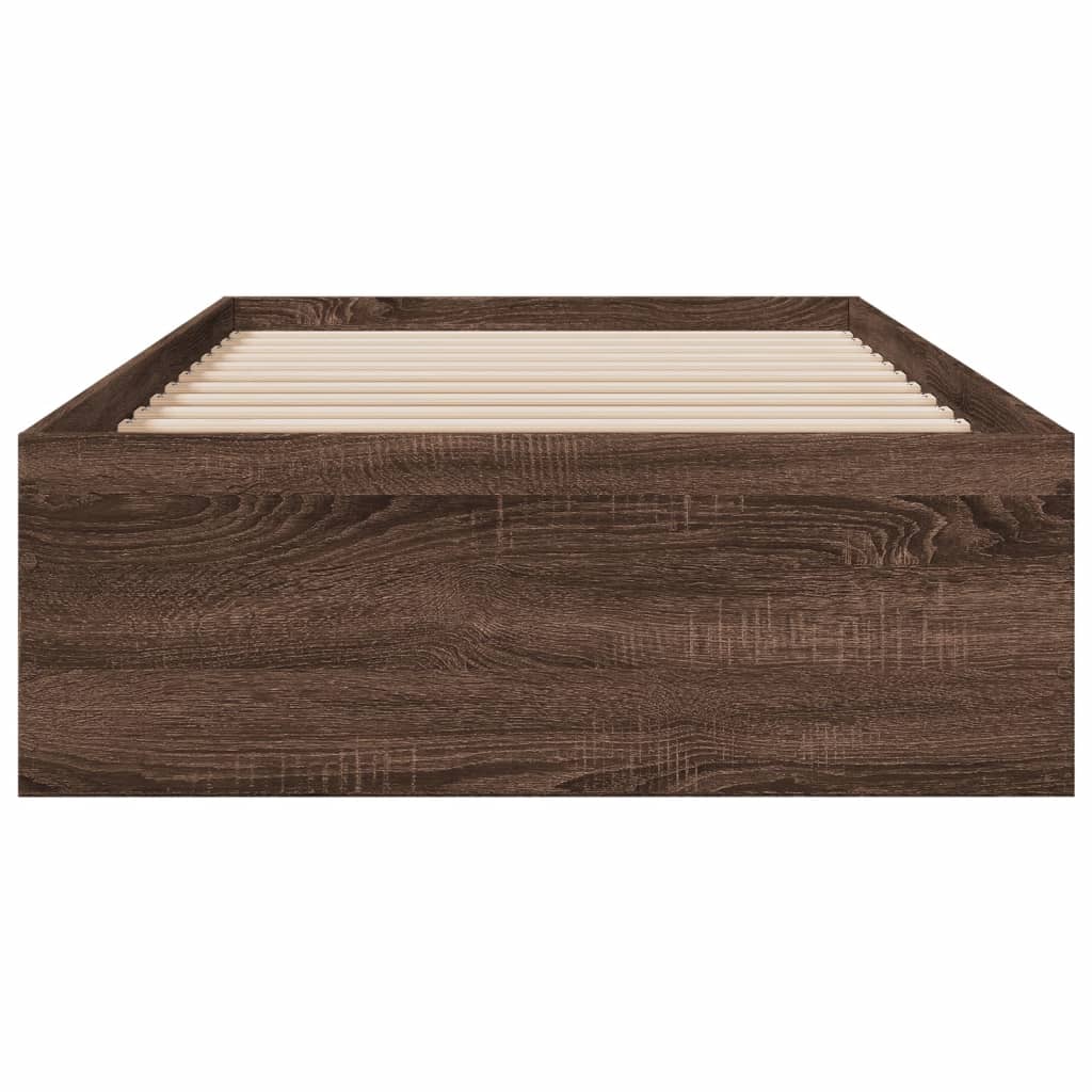 Bed Frame | Brown Oak | Engineered Wood, Plywood | Small Single