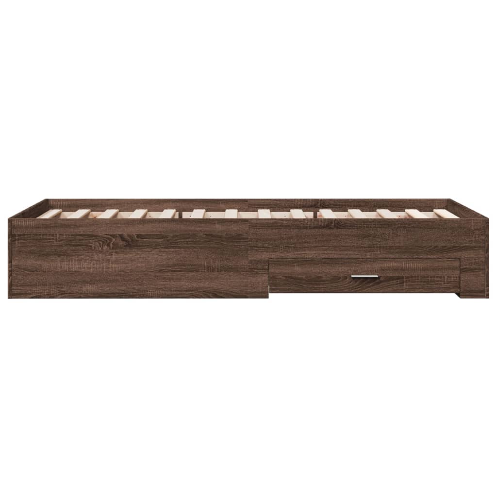 Bed Frame | Brown Oak | Engineered Wood, Plywood | Small Single