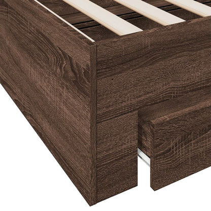 Bed Frame | Brown Oak | Engineered Wood, Plywood | Small Single
