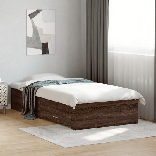 Bed Frame | Brown Oak | Engineered Wood, Plywood | Small Single