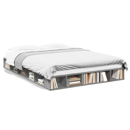 Bed Frame without Mattress Grey Sonoma 140x200 cm