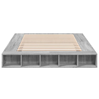 Bed Frame without Mattress Grey Sonoma 140x200 cm