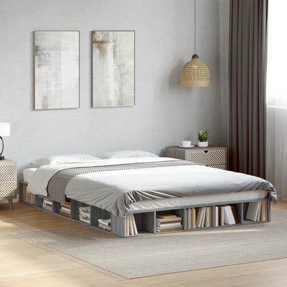 Bed Frame without Mattress Grey Sonoma 140x200 cm