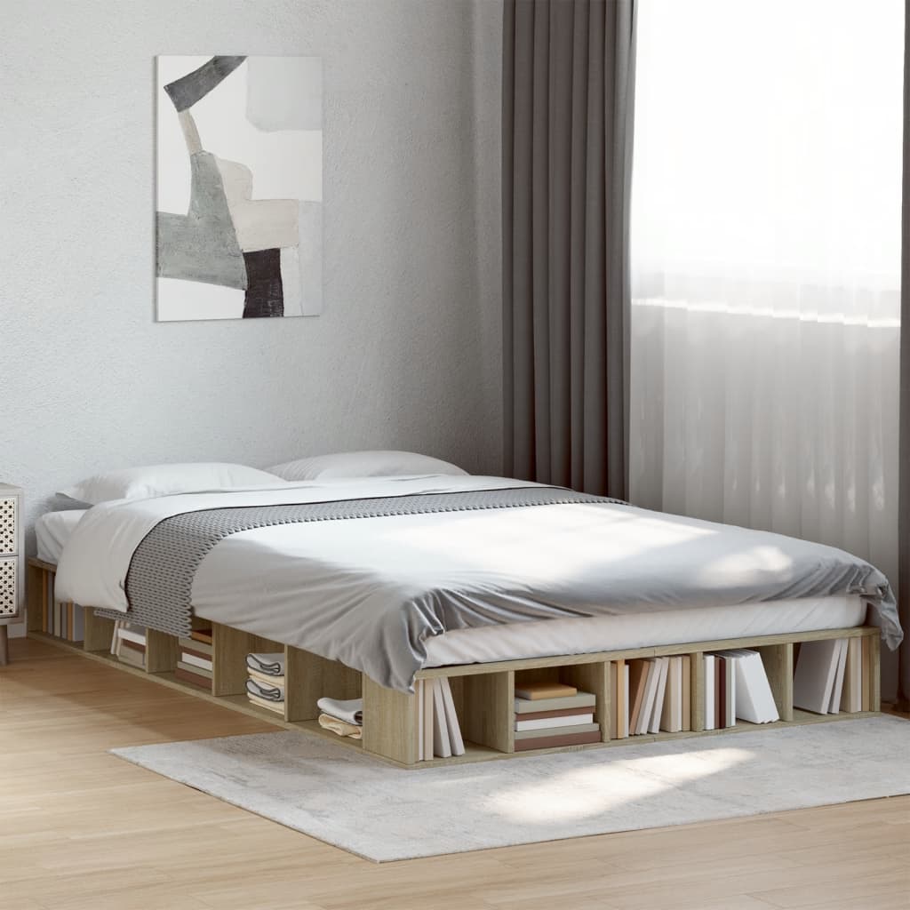 Bed Frame without Mattress Sonoma Oak 120x200 cm