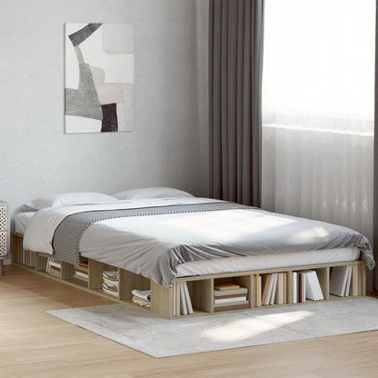 Bed Frame without Mattress Sonoma Oak 120x200 cm