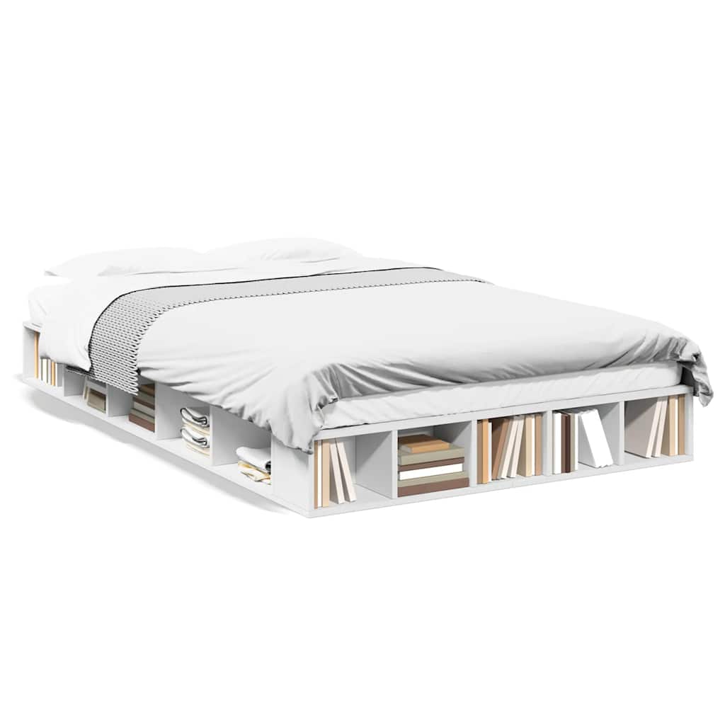 Bed Frame without Mattress White 135x190 cm Double