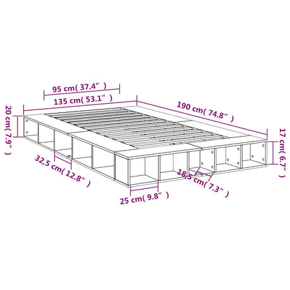 Bed Frame without Mattress White 135x190 cm Double