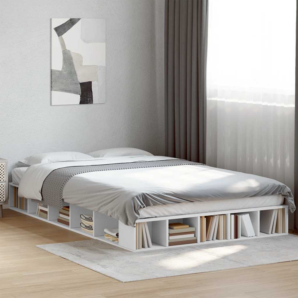 Bed Frame without Mattress White 135x190 cm Double