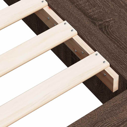 Bed Frame without Mattress Brown Oak 90x190 cm Single