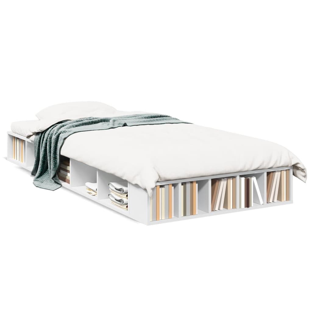 Bed Frame without Mattress White 75x190 cm Small Single