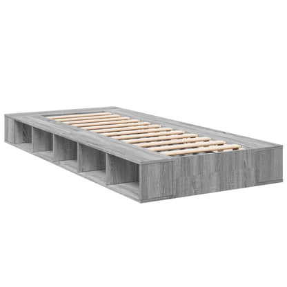 Bed Frame without Mattress Grey Sonoma 75x190 cm Small Single