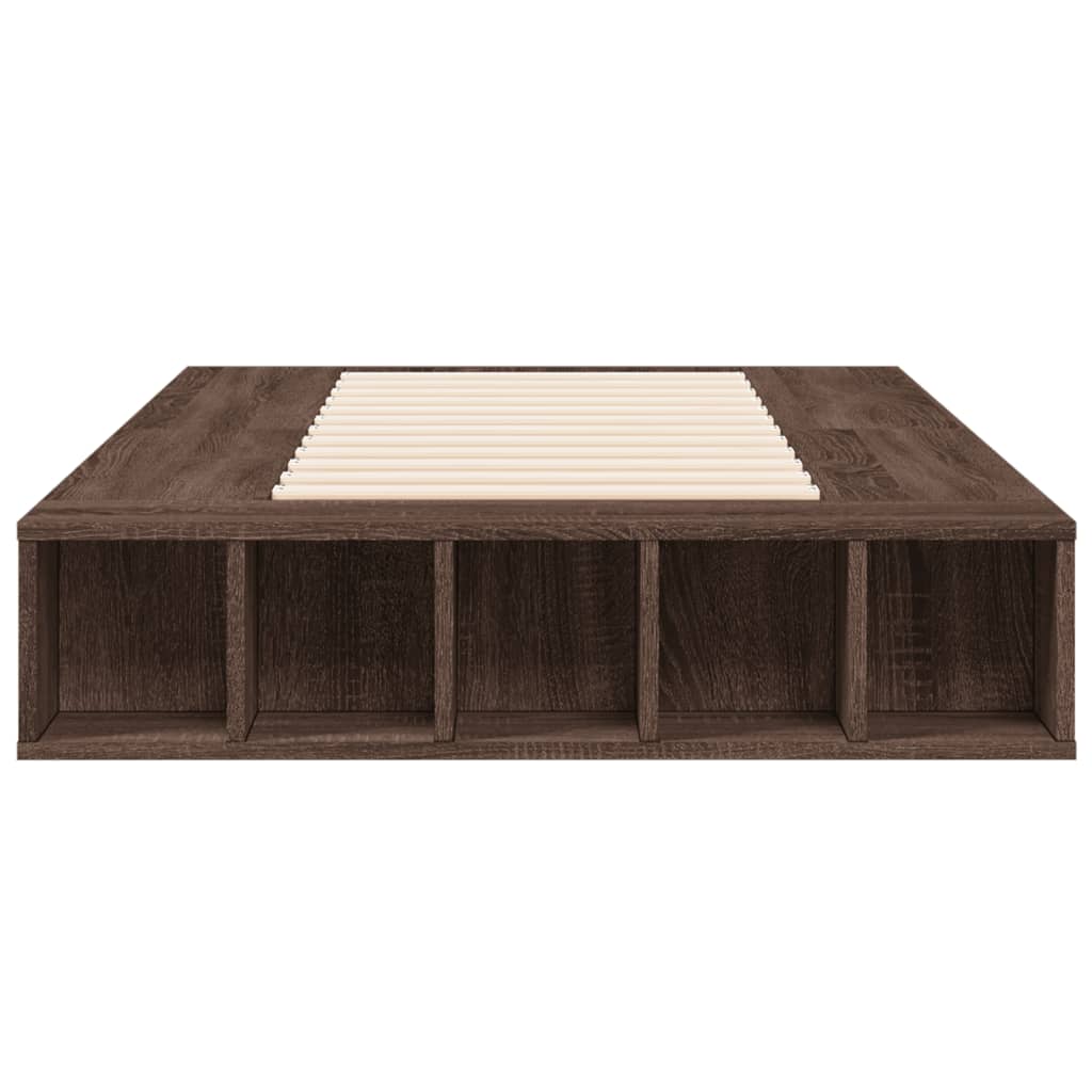 Bed Frame without Mattress Brown Oak 75x190 cm Small Single