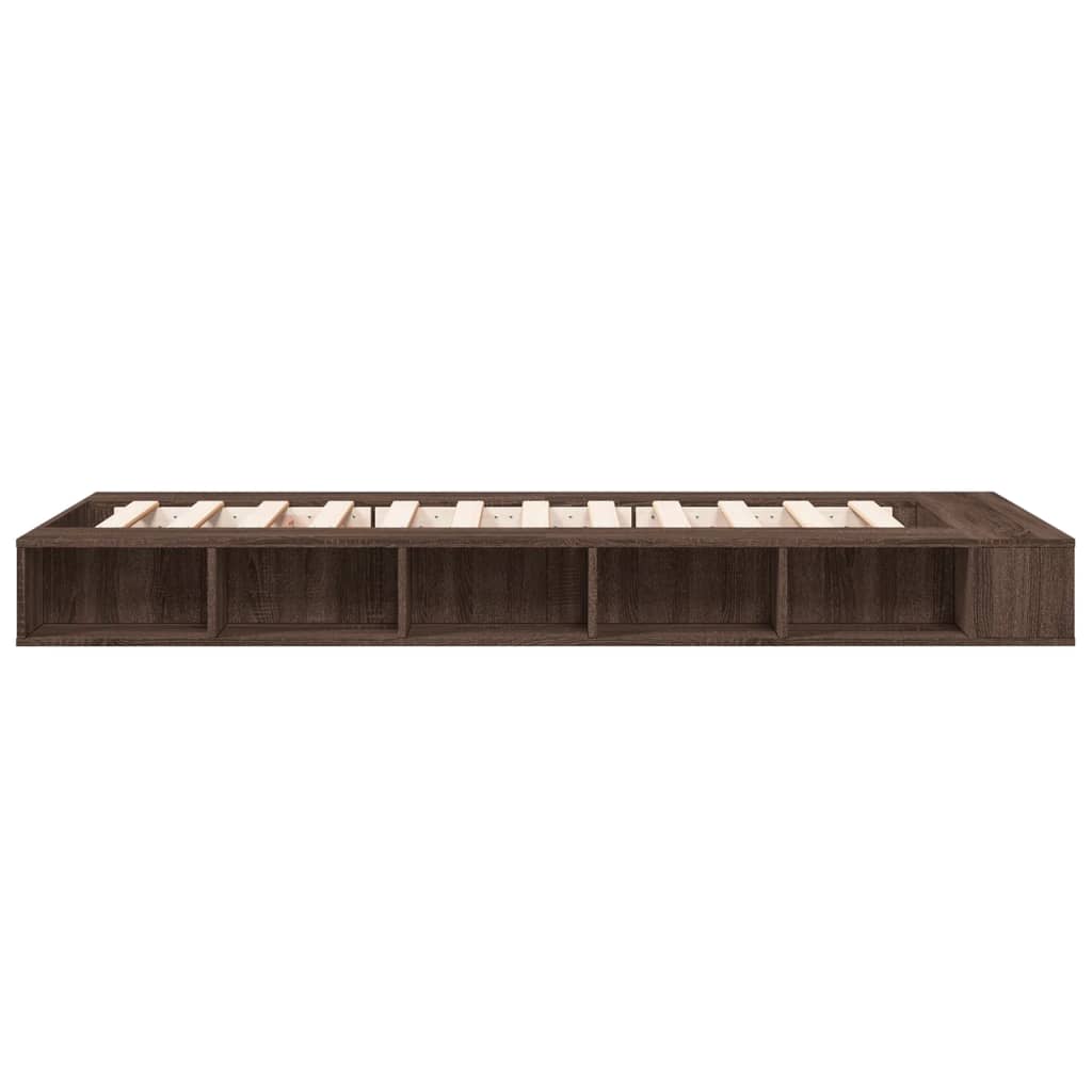 Bed Frame without Mattress Brown Oak 75x190 cm Small Single