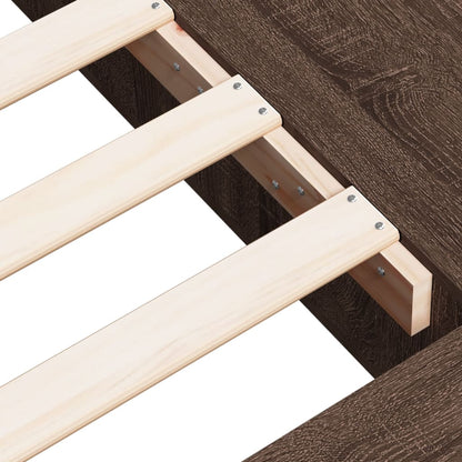 Bed Frame without Mattress Brown Oak 75x190 cm Small Single