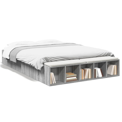 Bed Frame without Mattress Grey Sonoma 140x200 cm