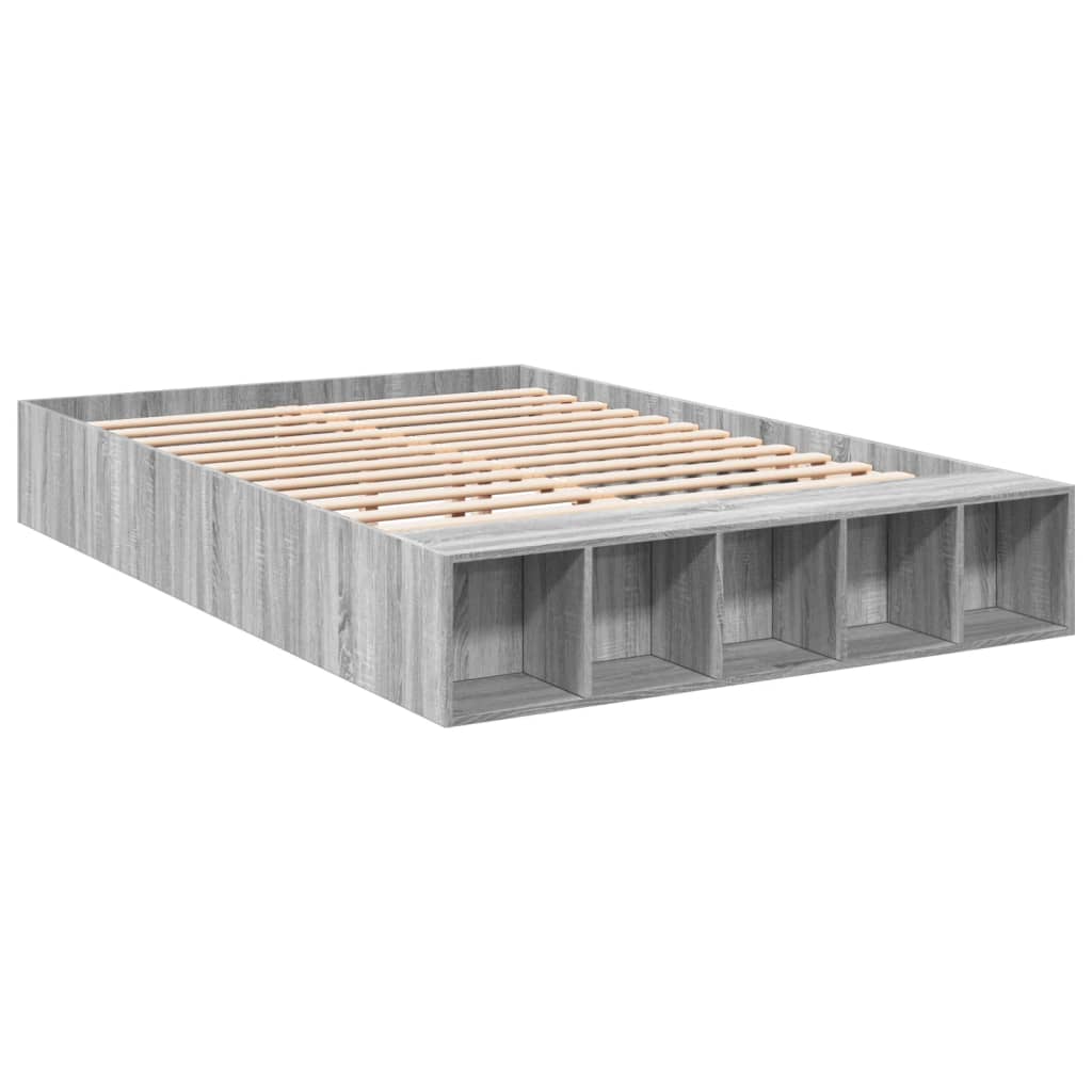 Bed Frame without Mattress Grey Sonoma 140x200 cm