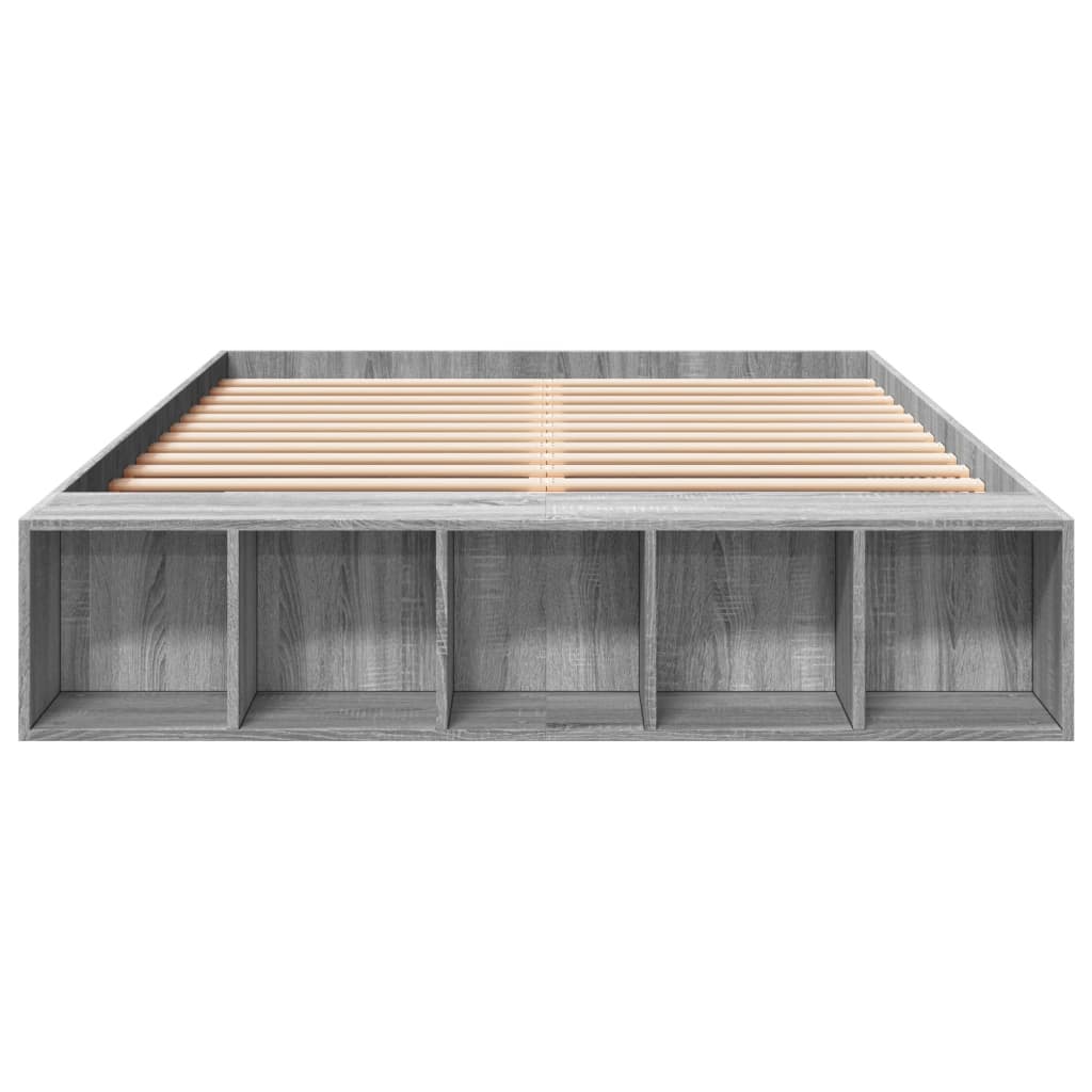 Bed Frame without Mattress Grey Sonoma 140x200 cm