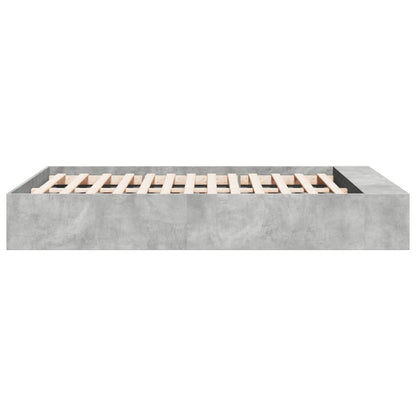 Bed Frame without Mattress Concrete Grey 135x190 cm Double
