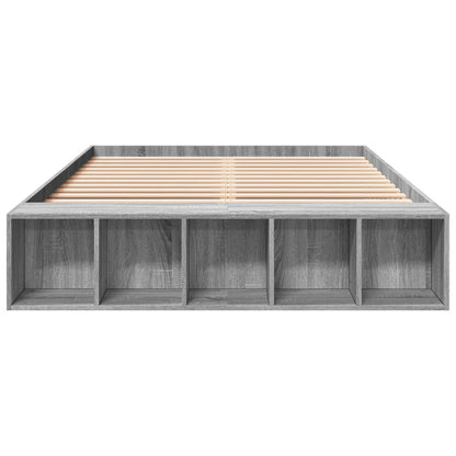 Bed Frame without Mattress Grey Sonoma 135x190 cm Double