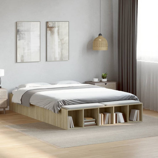 Bed Frame without Mattress Sonoma Oak 120x190 cm Small Double
