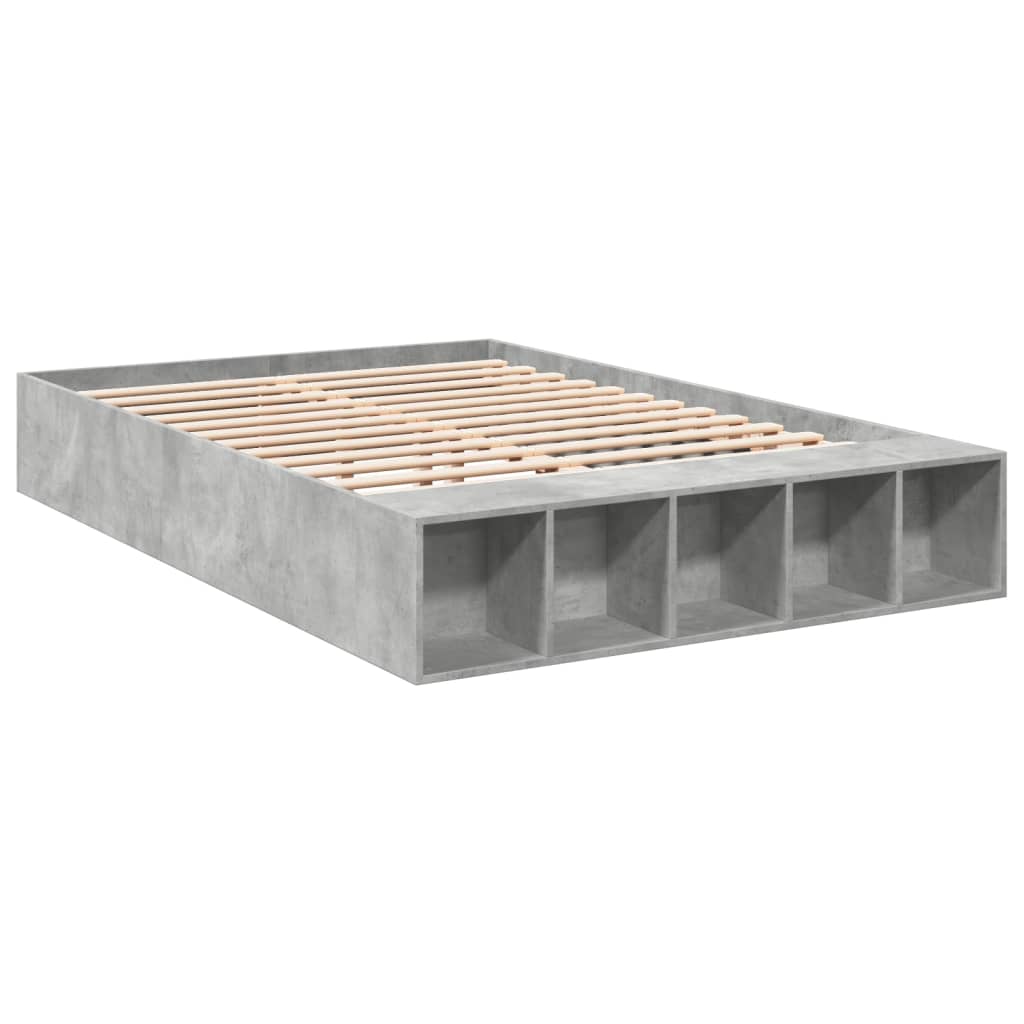 Bed Frame without Mattress Concrete Grey 120x190 cm Small Double