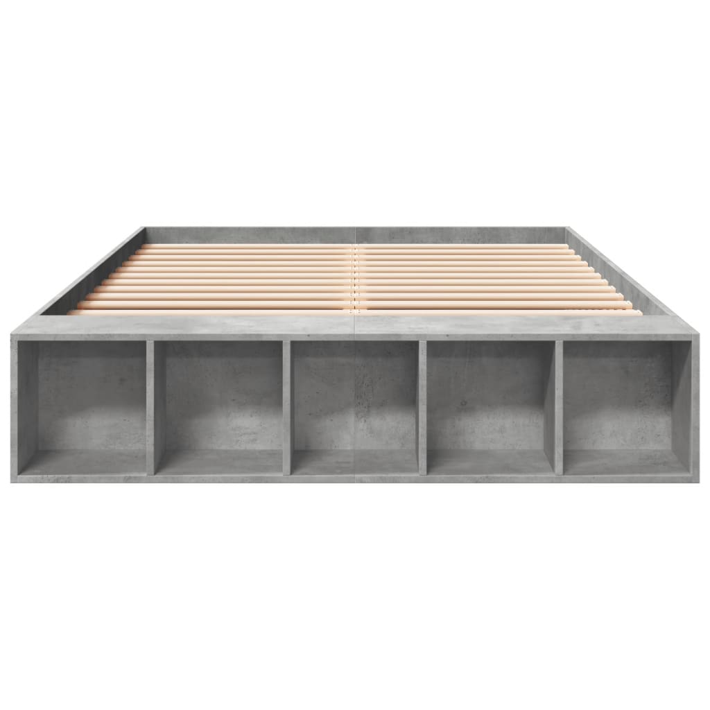 Bed Frame without Mattress Concrete Grey 120x190 cm Small Double