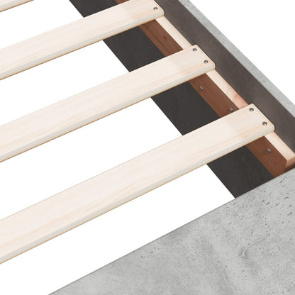 Bed Frame without Mattress Concrete Grey 120x190 cm Small Double