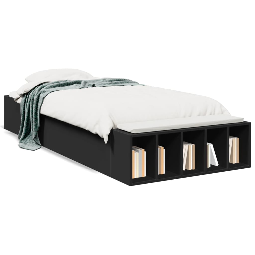 Bed Frame without Mattress Black 100x200 cm