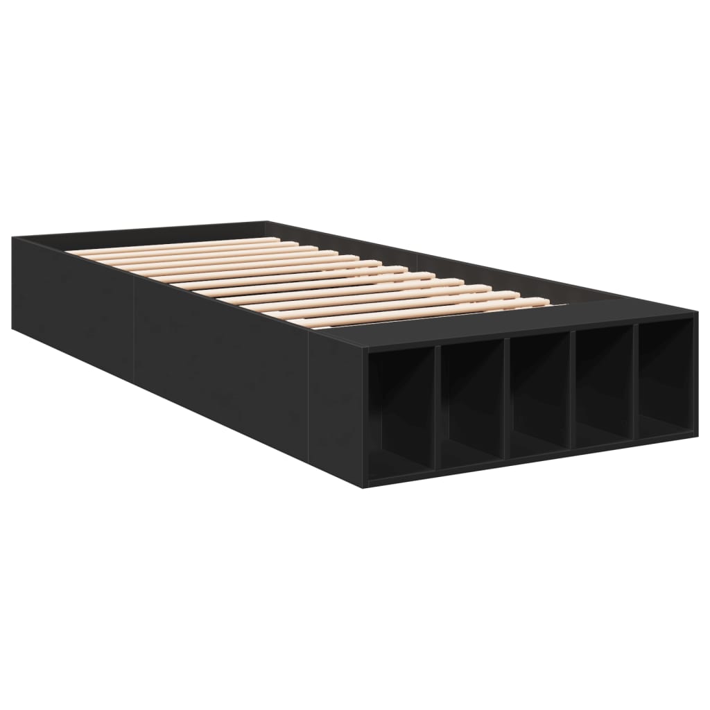 Bed Frame without Mattress Black 100x200 cm
