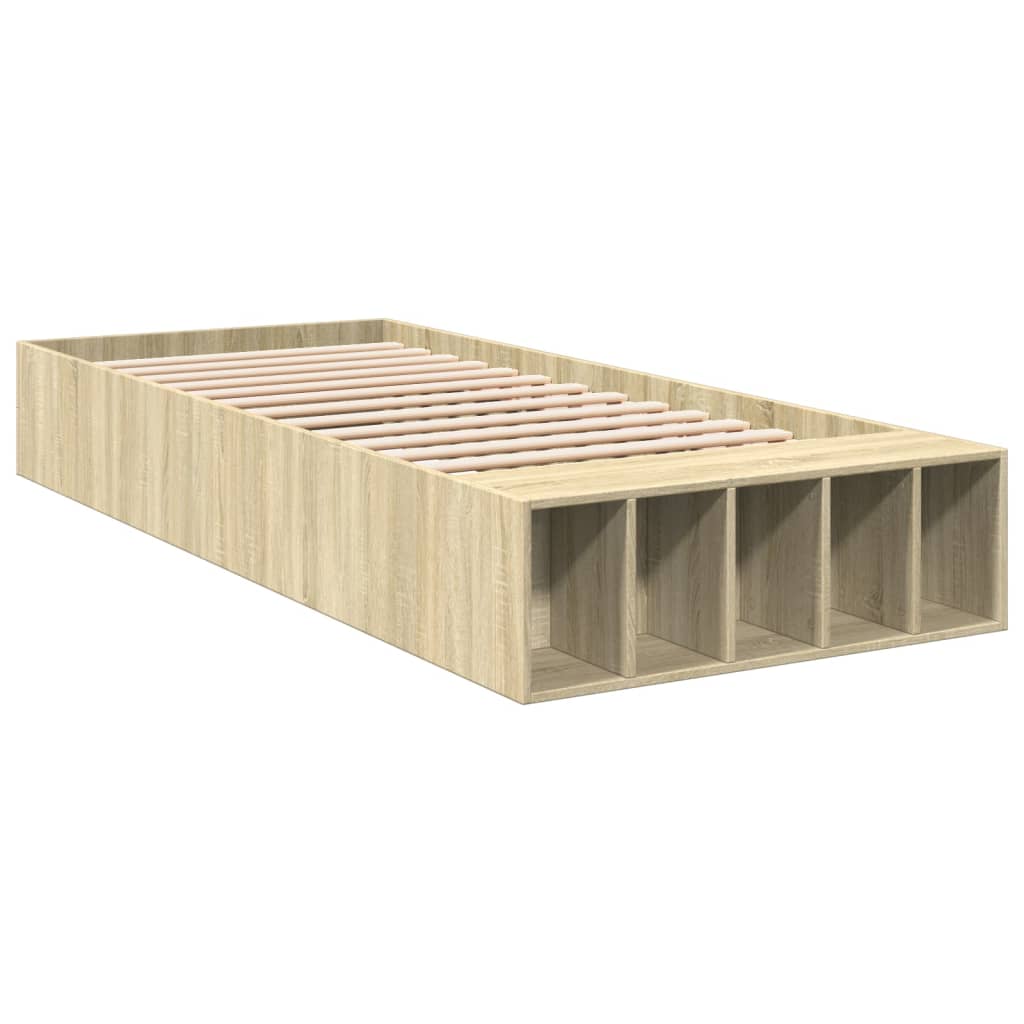 Bed Frame without Mattress Sonoma Oak 100x200 cm