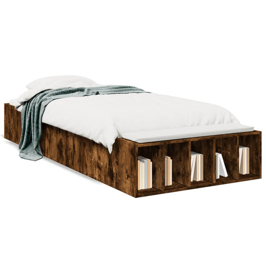 Bed Frame without Mattress Smoked Oak 100x200 cm
