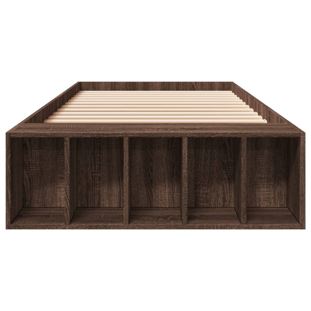 Bed Frame without Mattress Brown Oak 100x200 cm