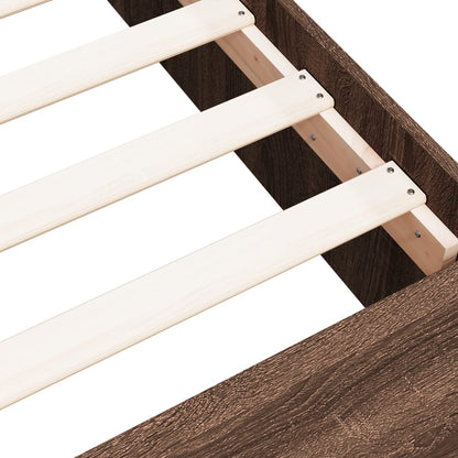 Bed Frame without Mattress Brown Oak 100x200 cm