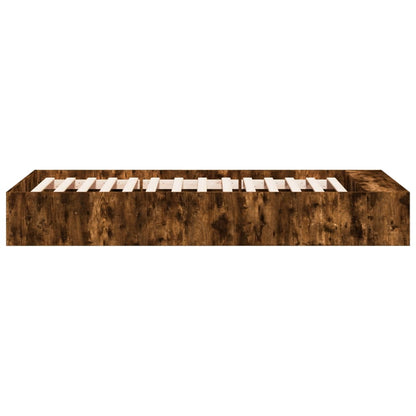 Bed Frame without Mattress Smoked Oak 90x200 cm