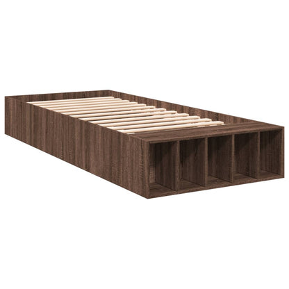 Bed Frame without Mattress Brown Oak 90x200 cm