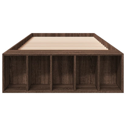 Bed Frame without Mattress Brown Oak 90x200 cm