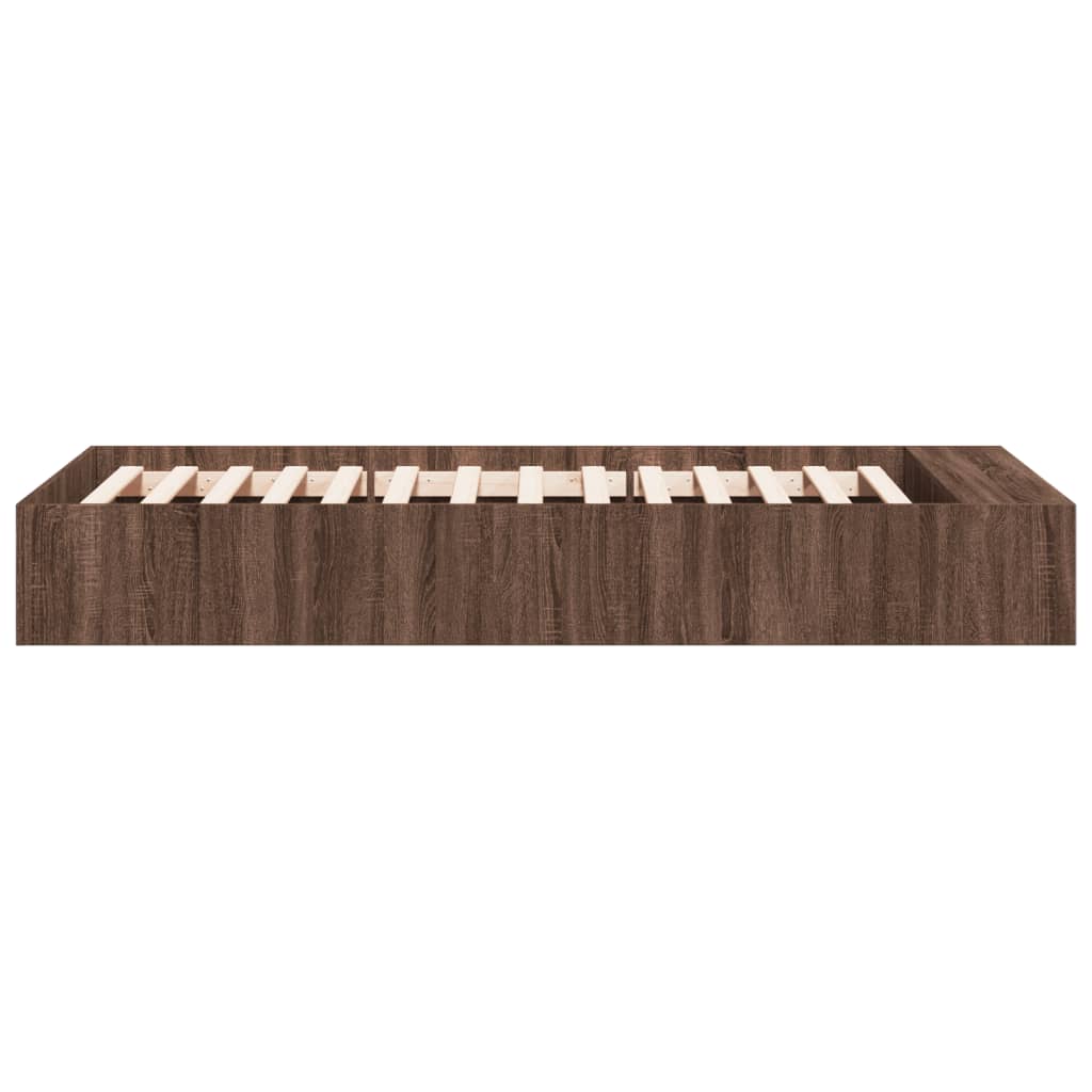 Bed Frame without Mattress Brown Oak 90x200 cm
