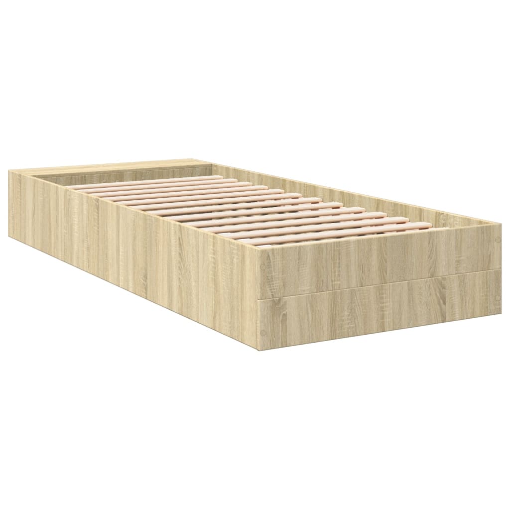 Bed Frame without Mattress Sonoma Oak 90x190 cm Single