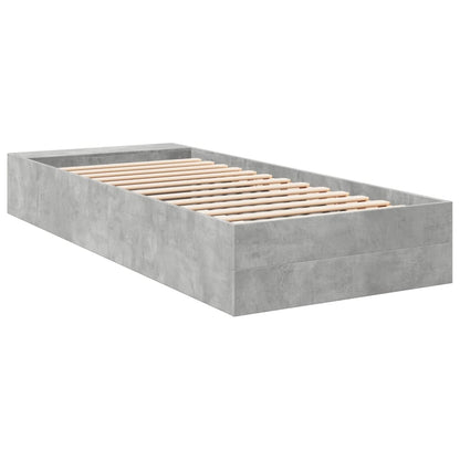 Bed Frame without Mattress Concrete Grey 90x190 cm Single