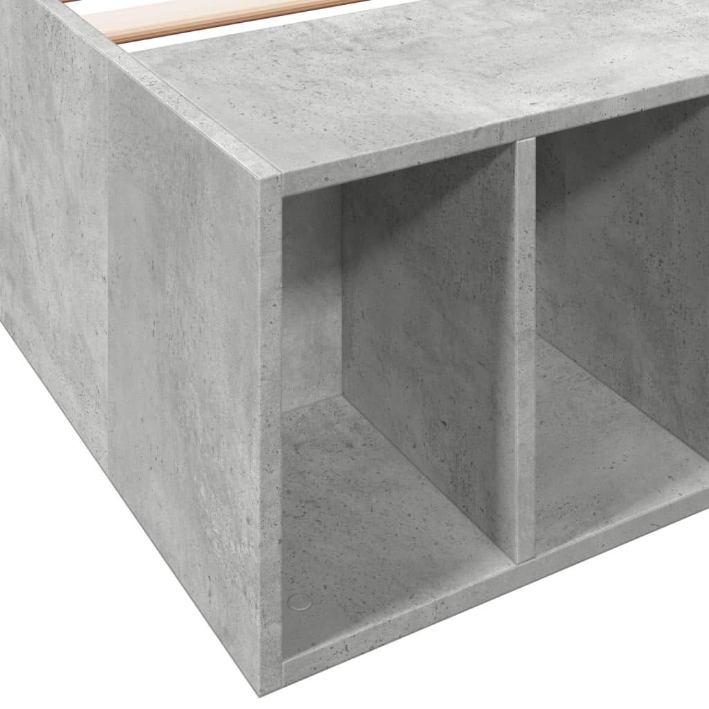 Bed Frame without Mattress Concrete Grey 90x190 cm Single