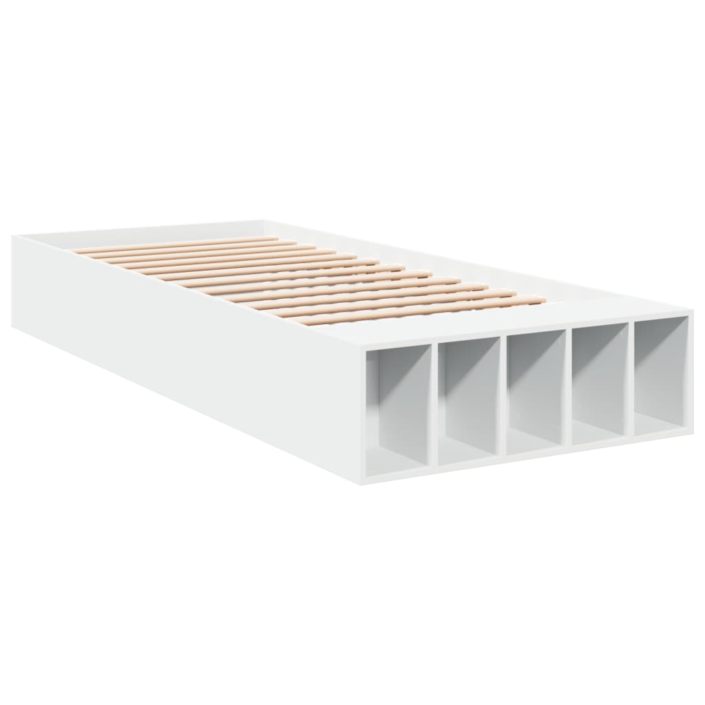 Bed Frame without Mattress White 75x190 cm Small Single