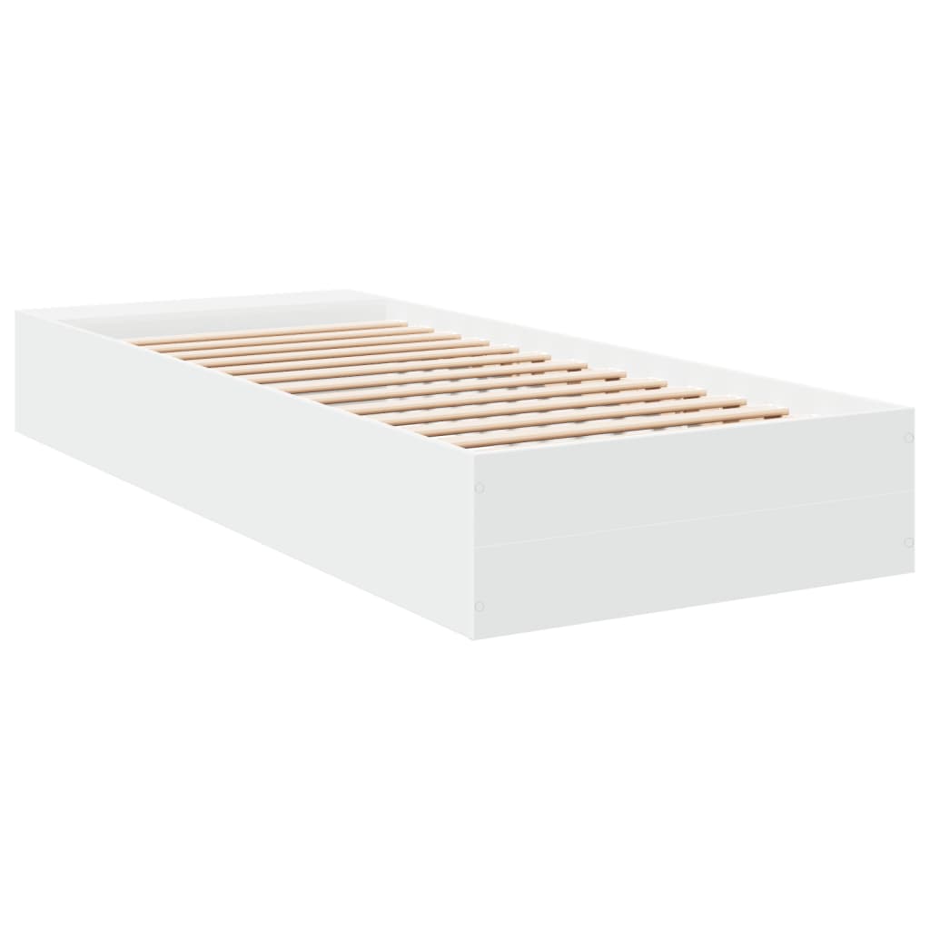 Bed Frame without Mattress White 75x190 cm Small Single